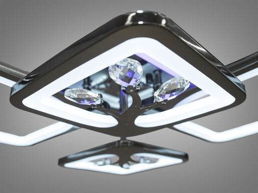 Черный Хром Светодиодная LED люстра с пультом и подсветкой 100W