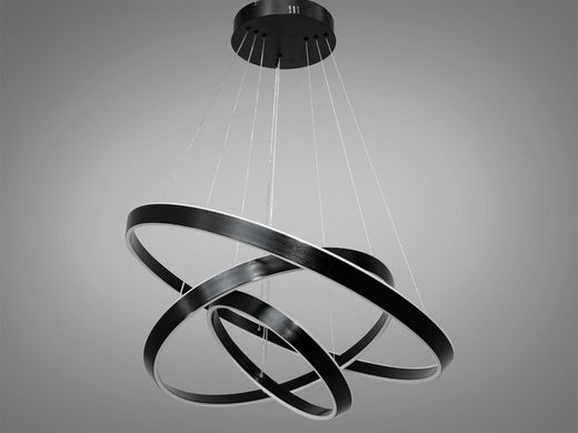Черная Подвесная Светодиодная LED люстра с пультом 260W