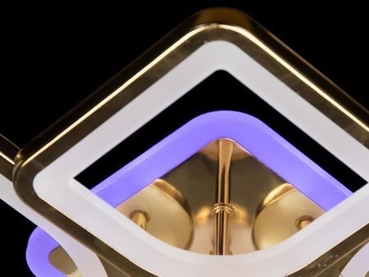 Золота Світлодіодна LED люстра з пультом та підсвіткою 100W