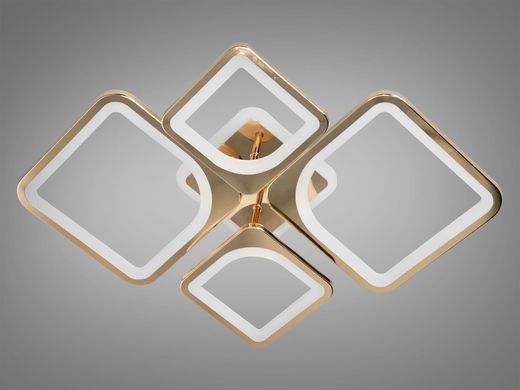 Золота Світлодіодна LED люстра з пультом та підсвіткою 100W
