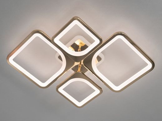 Золота Світлодіодна LED люстра з пультом та підсвіткою 100W