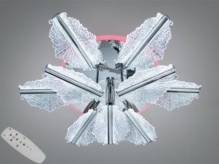 Хром Світлодіодна LED люстра з пультом та підсвічуванням 95W