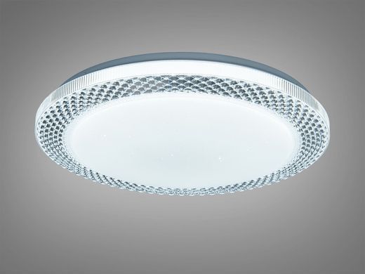 Біла Світлодіодна Смарт люстра з пультом та RGB підсвічуванням 80W