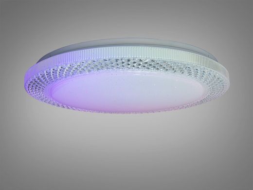 Біла Світлодіодна Смарт люстра з пультом та RGB підсвічуванням 80W