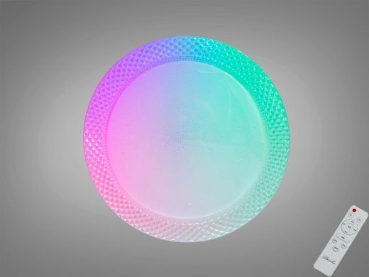 Біла Світлодіодна Смарт люстра з пультом та RGB підсвічуванням 80W