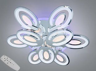 Хром Светодиодная LED люстра с пультом и подсветкой 176W