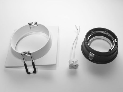 Точечный светильник квадратный серия "Aluminium" белый + черный