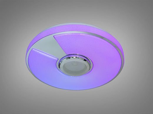 Біла Світлодіодна MP3 Смарт люстра з пультом та RGB підсвічуванням 70W