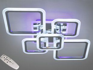 Светодиодная LED люстра с пультом и подсветкой 80W хром