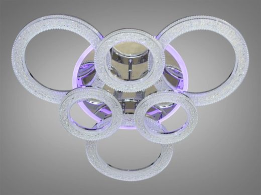 Хромована Світлодіодна LED люстра з пультом диммером та підсвічуванням 130W
