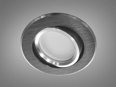 Поворотный точечный светильник круглый серия "Aluminium" черный + хром