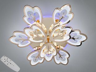 Золотая Светодиодная LED люстра с пультом и подсветкой 185W