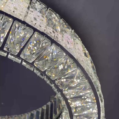 Кришталева Світлодіодна LED люстра з пультом 160W хром або золото