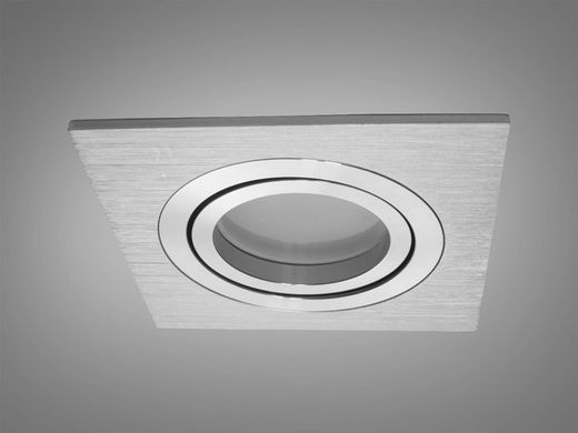 Поворотный точечный светильник квадратный серия "Aluminium" матовый хром