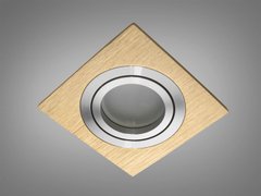 Поворотный точечный светильник квадратный серия "Aluminium" золото + хром