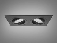 Поворотный точечный светильник квадратный удлиненный серия "Aluminium" черный