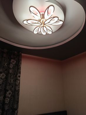 Золота Світлодіодна LED люстра з пультом та підсвічуванням 150W