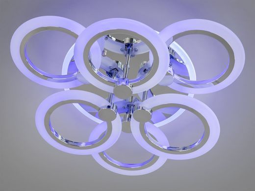 Хром Светодиодная LED люстра с пультом и подсветкой 72W
