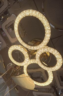 Светодиодная LED люстра с пультом 84W золото