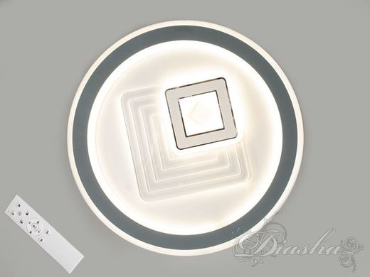 Белая с серым Светодиодная LED люстра с пультом и диммеромй 110W