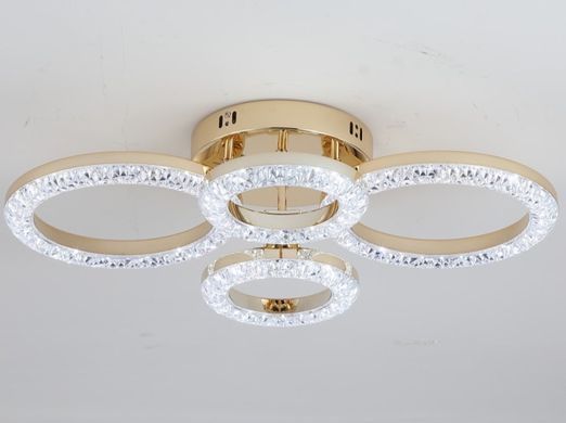 Светодиодная LED люстра с пультом 84W золото