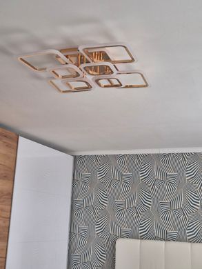 Золотая Светодиодная LED люстра с пультом и подсветкой 150W
