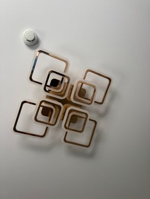 Золотая Светодиодная LED люстра с пультом и подсветкой 150W