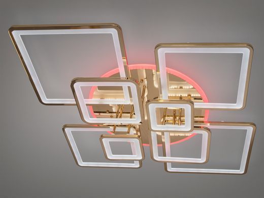 Світлодіодна LED люстра з пультом та підсвічуванням 225W золота