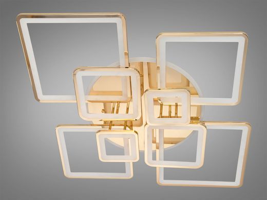 Світлодіодна LED люстра з пультом та підсвічуванням 225W золота