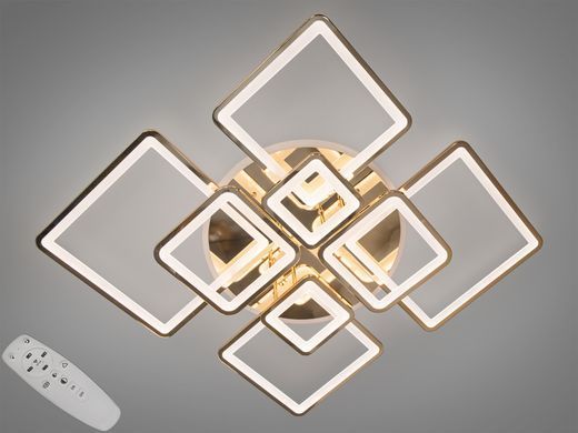 Світлодіодна LED люстра з пультом та підсвічуванням 225W золота