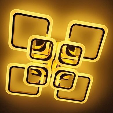 Золота Світлодіодна LED люстра з пультом та підсвіткою 150W