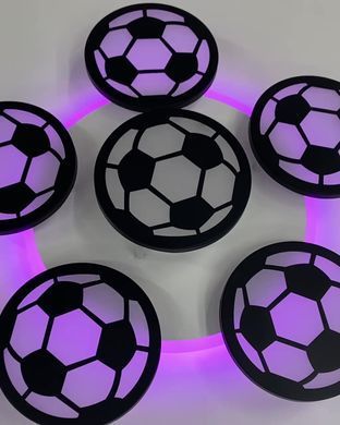 Світлодіодна LED люстра з пультом та підсвічуванням 105W у дитячу футбольні м'ячі