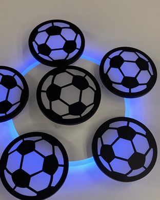 Світлодіодна LED люстра з пультом та підсвічуванням 105W у дитячу футбольні м'ячі