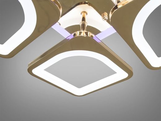Золота Світлодіодна LED люстра з пультом та підсвічуванням 85W