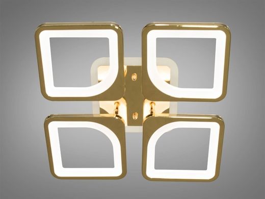 Золота Світлодіодна LED люстра з пультом та підсвічуванням 85W