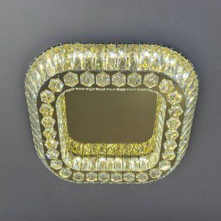 Кришталева Світлодіодна LED люстра з пультом 160W золото  або хром або