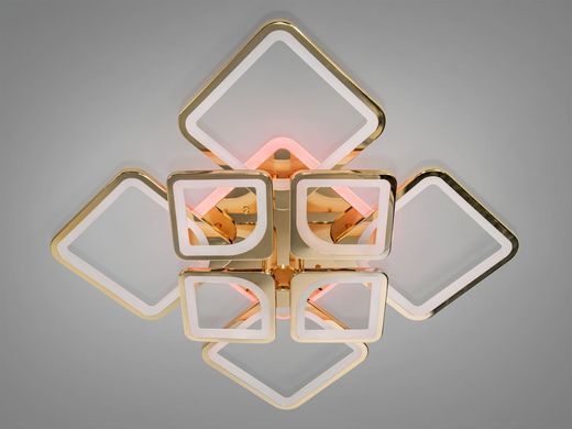 Светодиодная LED люстра с пультом и подсветкой 155W золотая