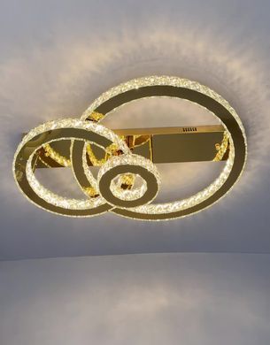 Золота Кришталева Світлодіодна LED люстра 75W