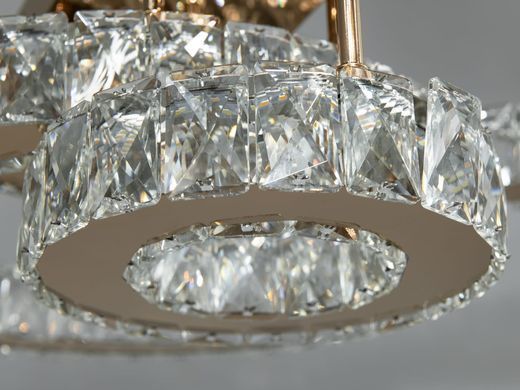 Золота Кришталева Світлодіодна LED люстра 75W
