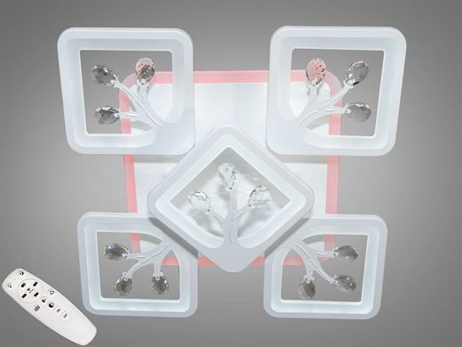 Світлодіодна LED люстра з пультом підсвічуванням та кришталем 90W